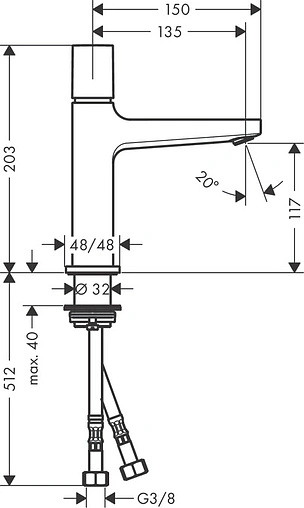 Смеситель для раковины Hansgrohe Metropol 110 хром 32571000
