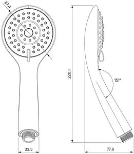 Душевая система со смесителем для ванны Milardo Rosco хром ROSSB1FM06 Душевая система со смесителем для ванны Milardo Rosco хром ROSSB1FM06, 3