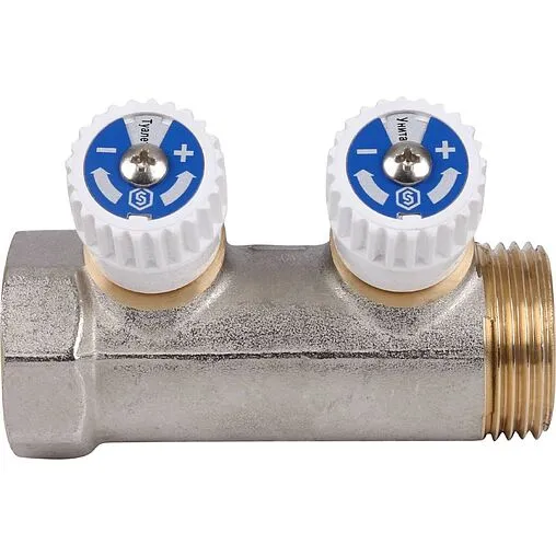 Коллектор регулирующий проходной 2 отвода 1"в/н x ½"к Stout SMB 6851 011202 Коллектор регулирующий проходной 2 отвода 1"в/н x ½"к Stout SMB 6851 011202