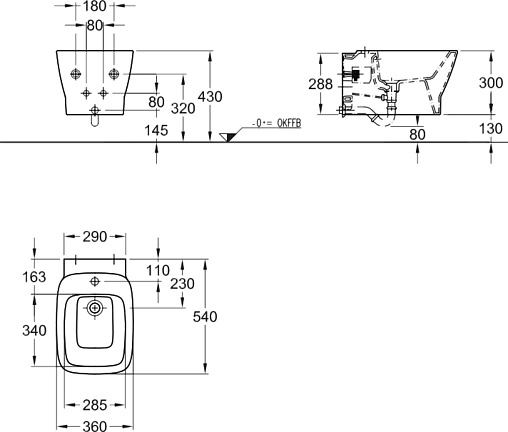Биде подвесное Keramag Silk белый 232600000