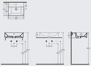 Тумба-умывальник подвесная ISVEA Pro 50 антрацит 21SFS104050I+10SF50051SV Тумба-умывальник подвесная ISVEA Pro 50 антрацит 21SFS104050I+10SF50051SV, 3