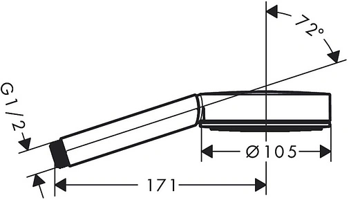 Лейка ручного душа Hansgrohe Pulsify 105 1jet хром/графит 24120000