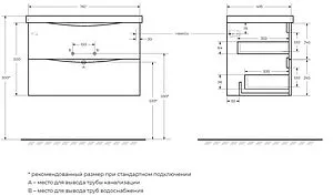 Тумба-умывальник подвесная BelBagno MARINO-CER 80 Bianco Lucido MARINO-CER-800-2C-SO-BL-P+BB-0322-80-LVB, 2