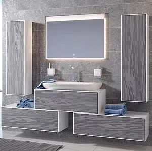 Комод подвесной Aqwella Genesis 120 миллениум серый/белый GEN0312MG, 4