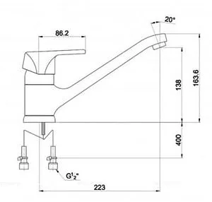 Смеситель для кухни Timo Nordic хром 0153F chrome, 2