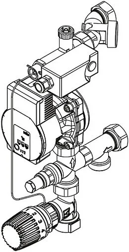 Узел насосно-смесительный с насосом Wilo Para 15-130/6-43/SC-12 Rehau Flex 13185101001