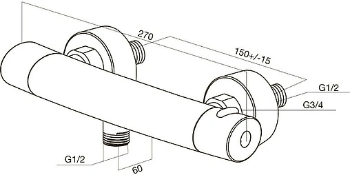 Термостат для душа Am.Pm Sense хром F7540064