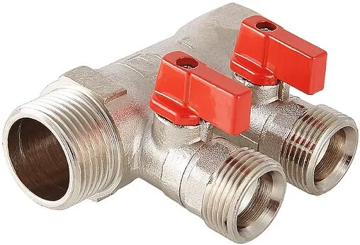 Коллектор запорный проходной 2 отвода 1&quot;в/н x ¾&quot;ек Valtec VTc.580.NE.0602
