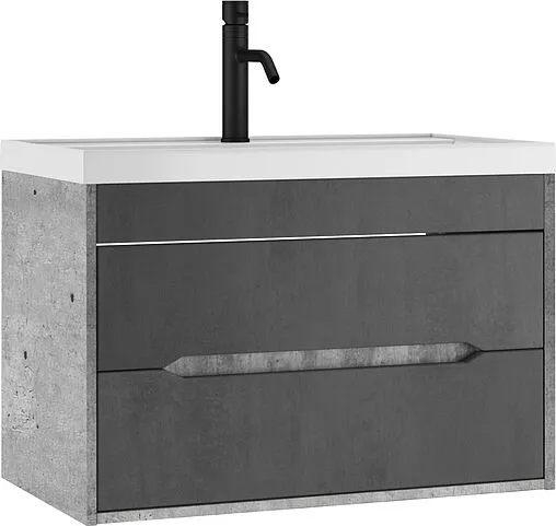 Тумба-умывальник подвесной Домино Loft 80 бетон DL5603T+4670142930020