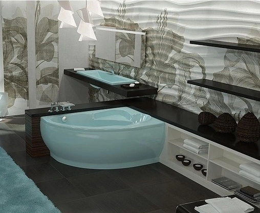 Ванна из искусственного камня Esse Flores 149x101.5 (103) L белый EFLL1490