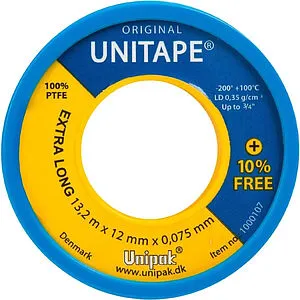 Лента ФУМ 12 x 0.075мм x 13,2м Unipak Unitape 1000107 Лента ФУМ 12 x 0.075мм x 13,2м Unipak Unitape 1000107, 1
