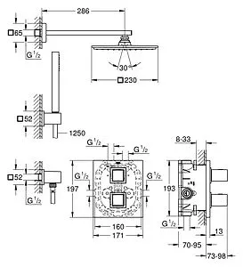 Душевая система с термостатом для душа Grohe Grohtherm Cube хром 34506000, 2