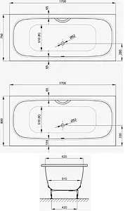Ванна стальная Bette Duett 170x75 anti-slip+easy-clean белый 3020-000 PLUS AR Ванна стальная Bette Duett 170x75 anti-slip+easy-clean белый 3020-000 PLUS AR, 2