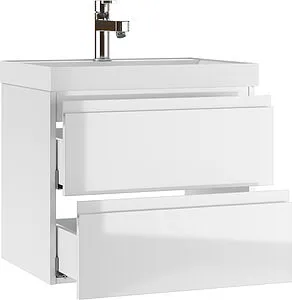 Тумба-умывальник подвесная Домино Graffo 60 белый DGr2114T+4627173210164, 4