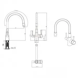 Смеситель для кухни с подключением к фильтру Lemark Comfort хром/зелёный LM3075C-Green Смеситель для кухни с подключением к фильтру Lemark Comfort хром/зелёный LM3075C-Green, 2