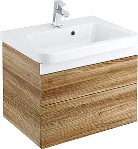 Тумба под умывальник подвесная Ravak 10° II 65 тёмный орех/белый X000001288, 1