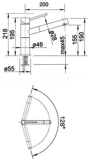 Смеситель для кухни с выдвижным изливом Blanco Alta-S чёрный/хром 526161