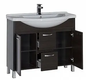 Тумба-умывальник напольная Aquanet Донна 100 венге 00169183+00168866, 5