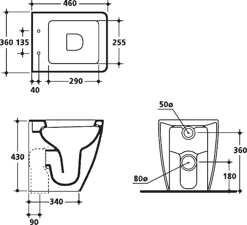 Унитаз приставной Kerasan Ego белый 321401 Унитаз приставной Kerasan Ego белый 321401, 2
