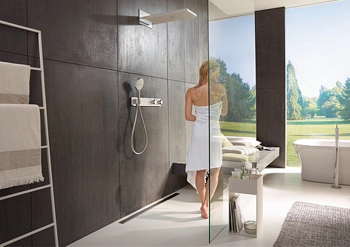 Лейка верхнего душа Hansgrohe Rainmaker Select 580 3jet белое стекло/хром 24001400