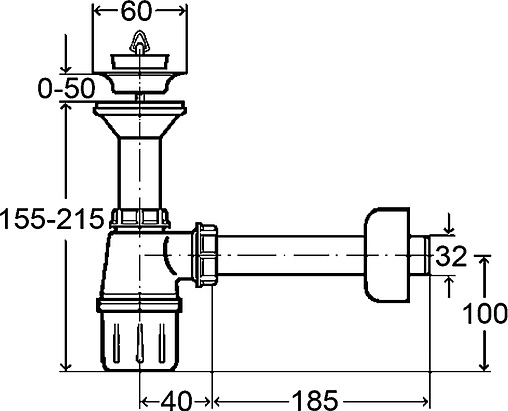 Сифон бутылочный для раковины Viega 5726 белый 103927