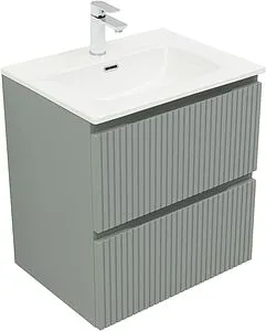 Тумба-умывальник подвесная Aquanet Джейн (Flat) 60 мисти грин 00335432+, 5