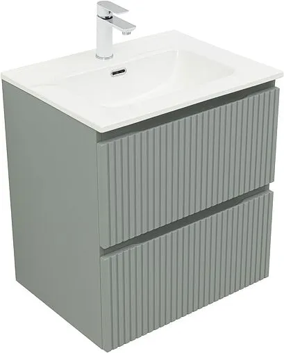 Тумба-умывальник подвесная Aquanet Джейн (Flat) 60 мисти грин 00335432+