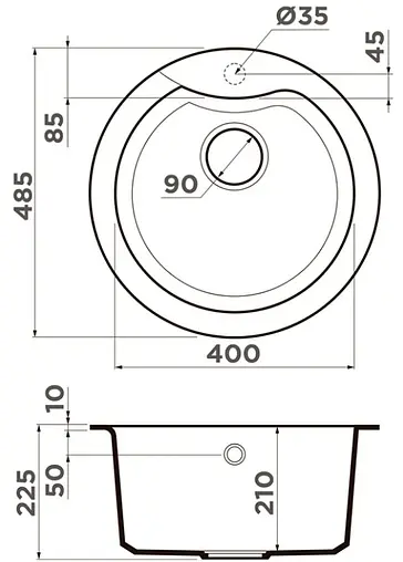 Мойка кухонная Omoikiri Yasugata 48R-DC темный шоколад 4993211