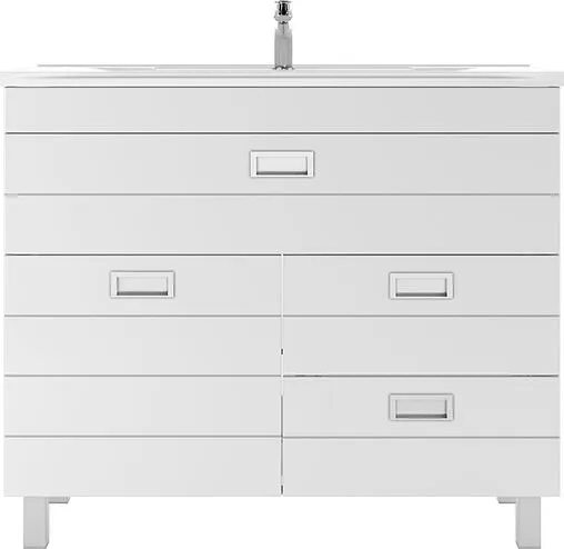 Тумба-умывальник напольная Домино Cube 100 белый DC5001T+4640021065204