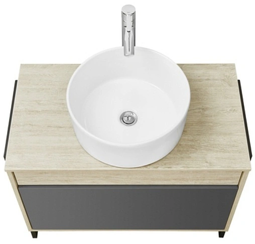 Тумба-умывальник подвесная Aquaton Лофт Урбан 80 графит/орегон 1A2476K3LQX60