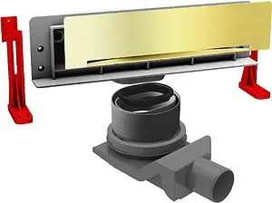 Лоток душевой Set встраиваемый в стену 310мм h=56мм 0.8л/сек Pestan Confluo Wall Drain Gold 300 13100061 Лоток душевой Set встраиваемый в стену 310мм h=56мм 0.8л/сек Pestan Confluo Wall Drain Gold 300 13100061, 1