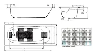 Ванна стальная BLB Universal HG 160x70 белый B60H handles Ванна стальная BLB Universal HG 160x70 белый B60H handles, 2