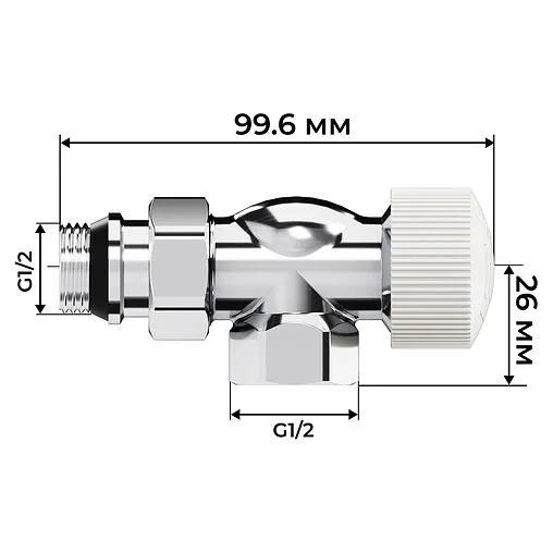 Комплект вентилей терморегулирующих осевых ½" в/н Royal Thermo Design хром RATVDO11212CH Комплект вентилей терморегулирующих осевых ½" в/н Royal Thermo Design хром RATVDO11212CH
