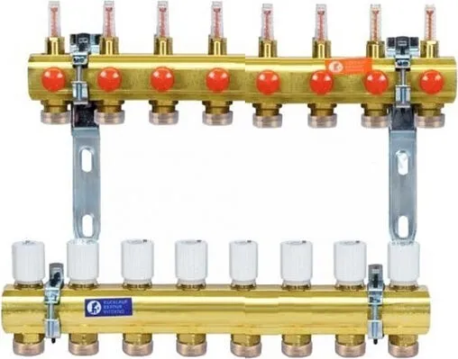 Группа коллекторная с расходомерами 8 отводов 1&quot;в/в x ¾&quot;ек Giacomini R553KY068