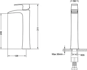 Смеситель для раковины Timo Lumi хром 4211/00Fchrome Смеситель для раковины Timo Lumi хром 4211/00Fchrome, 2