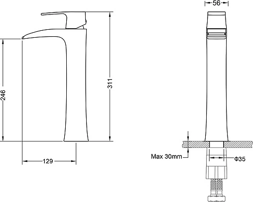 Смеситель для раковины Timo Lumi хром 4211/00Fchrome