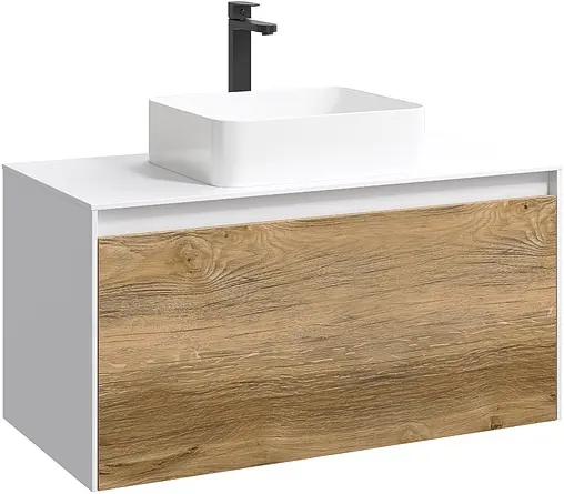 Тумба под умывальник подвесная Aqwella Mobi 100 белый MOB0110W