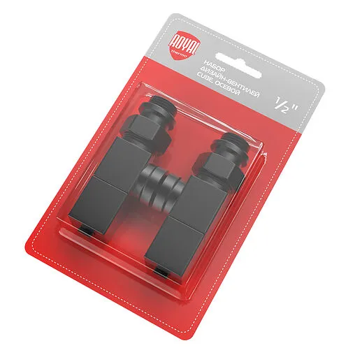 Комплект вентилей запорных осевых ½" в/н Royal Thermo Cube черный RTE 56.0004 Комплект вентилей запорных осевых ½" в/н Royal Thermo Cube черный RTE 56.0004