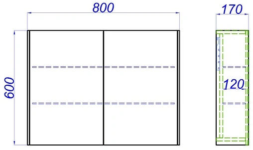 Шкаф-зеркало без боковых элементов Aqwella Mobi 80 белый MOB0408