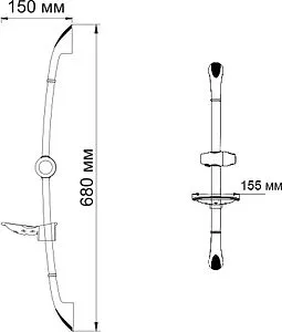 Душевая штанга Wasserkraft хром A006, 2