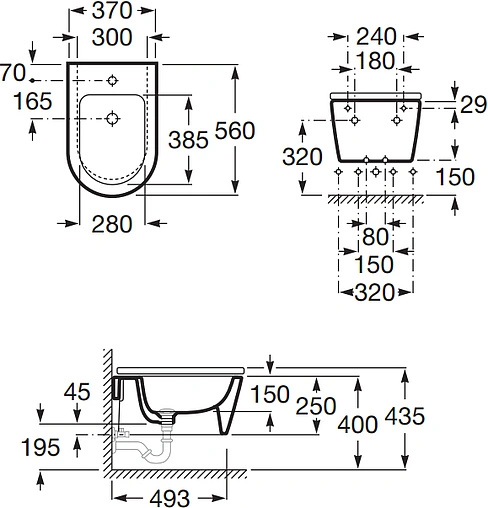 Биде подвесное Roca Inspira Round белый 357525000