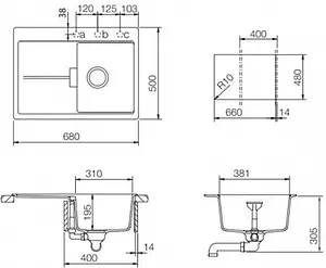 Мойка кухонная Teka Gloria 40 B S-TG песочный 40145102 Мойка кухонная Teka Gloria 40 B S-TG песочный 40145102, 2