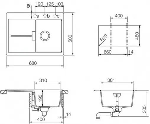 Мойка кухонная Teka Gloria 40 B S-TG песочный 40145102