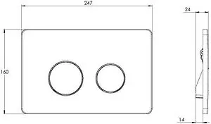 Клавиша смыва для унитаза Azario AZ-8200-0087/AZ-P57-0190 черный матовый, 2
