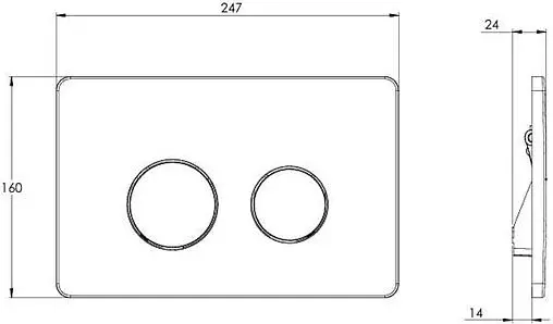 Клавиша смыва для унитаза Azario AZ-8200-0087/AZ-P57-0190 черный матовый
