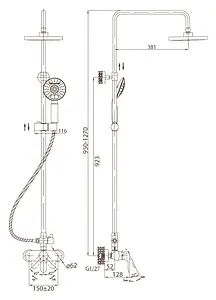 Душевая система со смесителем для душа BelBagno Reno хром REN-DOCM-CRM-IN, 2