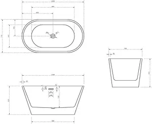 Ванна акриловая отдельностоящая Abber 130x70 AB9203-1.3, 2