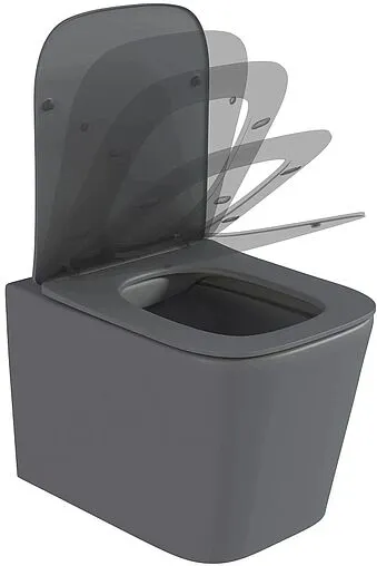 Унитаз подвесной безободковый Hansmann keramik Kvadro Grey серый матовый УНИ0017