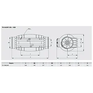 Вентилятор канальный Soler & Palau TD-1000/200 Silent T 3V Вентилятор канальный Soler & Palau TD-1000/200 Silent T 3V, 2