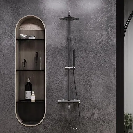 Душевая система с термостатом для ванны Damixa Scandinavian Pure чёрный матовый 936740300